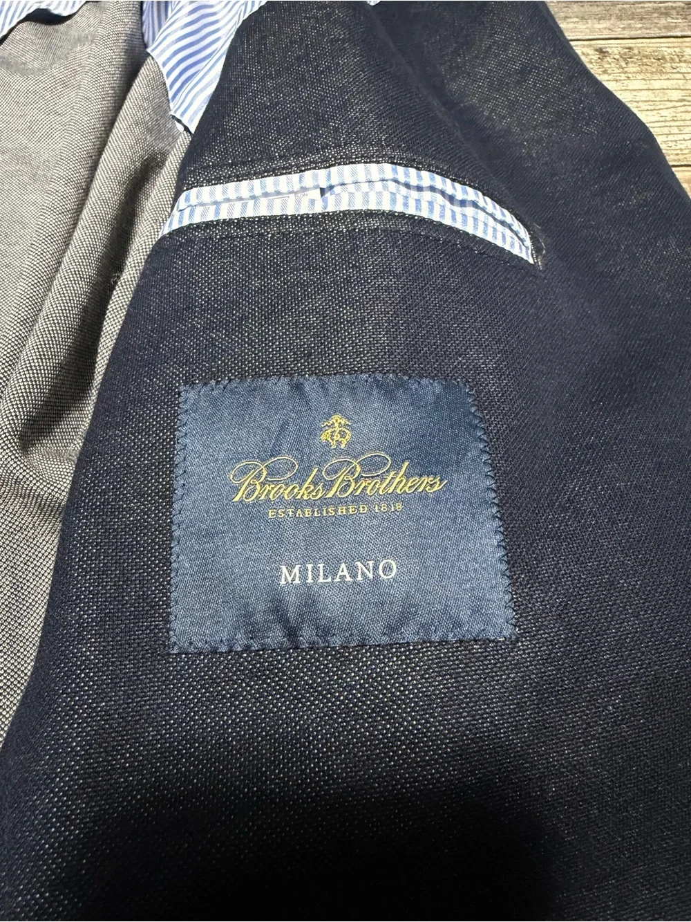 Brooks Brothers Milano Dondi Jersey Blazer Jacket Men’s 41R Blue 2 Button
